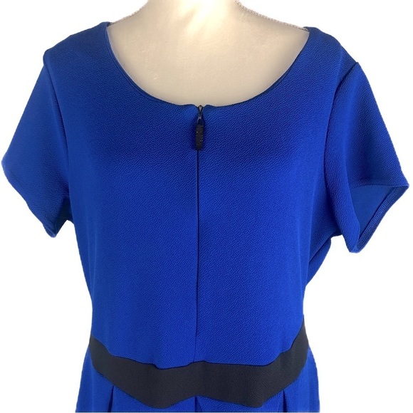 NWT ASHLEY STEWART (14/16) Royal Blue and black dress - Picture 2 of 10